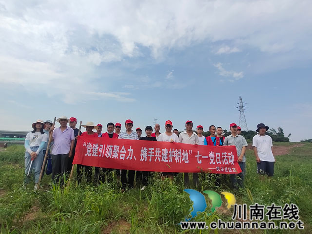 党建引领聚合力 携手共建护耕地 ┃ 龙马潭区鱼塘街道民主社区开展“七一”党日活动