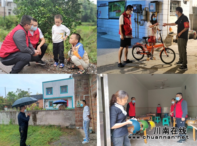 “疫”路走来,一路有你!泸县农民工服务中心党员干部下沉一线主动抗疫(图5) 李雪亮、洪林、易圣仁参与社会面管控志愿服务.jpg