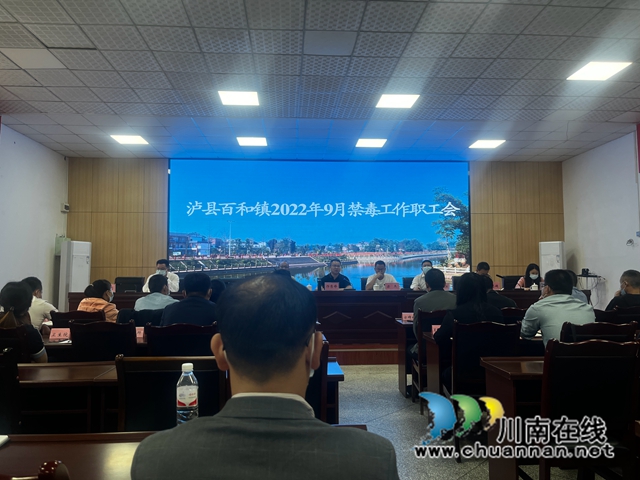 泸县百和镇召开9月禁毒工作职工会