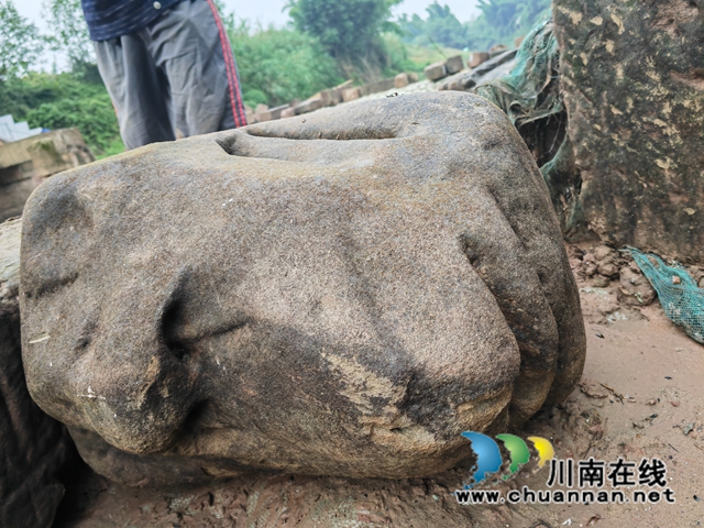 打捞出的猴头石雕（曾佐然摄）.jpg