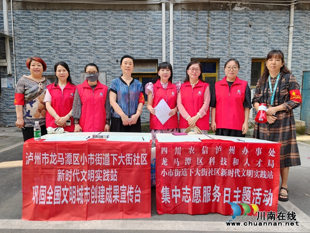 龙马潭区小市街道下大街社区集中志愿服务： 文明宣传我带头，共同参与你我他
