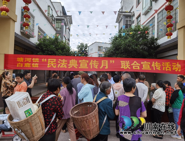 合江县白鹿镇和重庆市江津区塘河镇联合开展“民法典宣传月”宣传活动