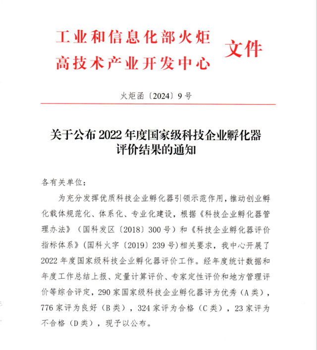 连续三年！内江市这些国家级科技企业孵化器被评为优秀