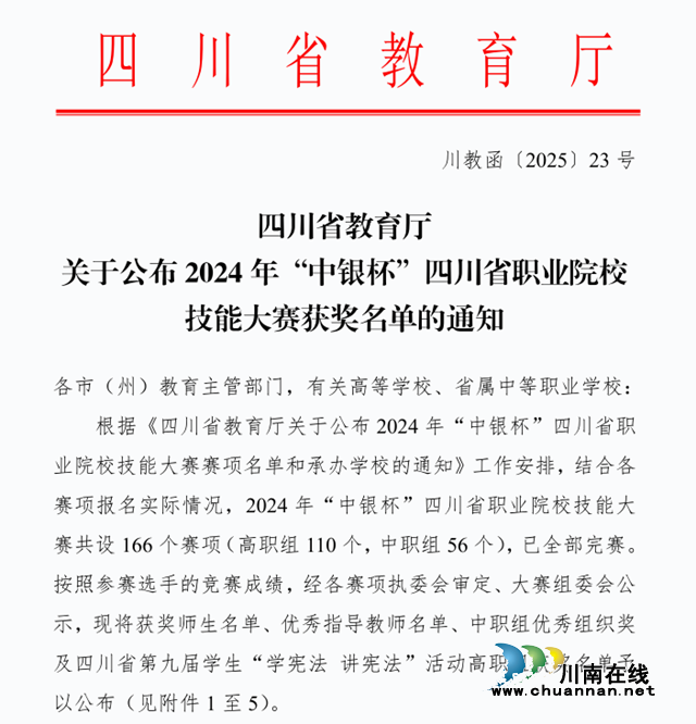 三河学子参加2024年“中银杯”四川省职业院校技能大赛荣获佳绩