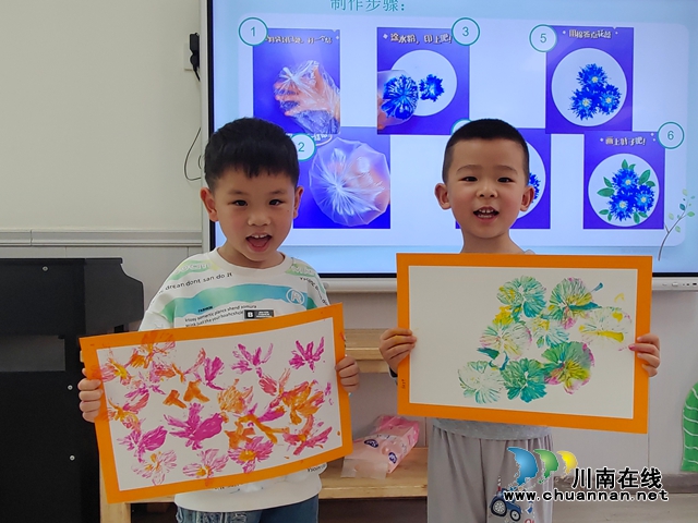 巧手拓印，虞美绽春｜泸县惠济路幼儿园开展趣味拓印活动