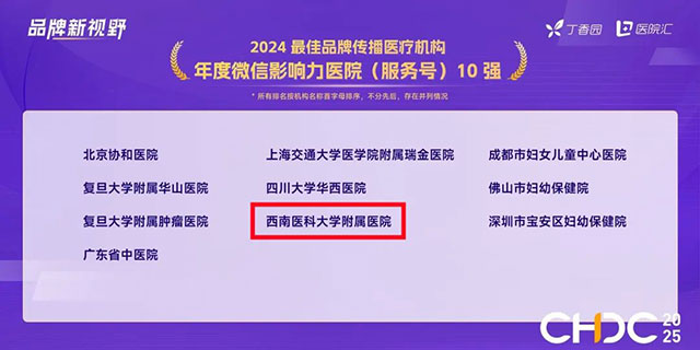 医疗品牌评选的“奥斯卡”┃西南医大附院获评年度微信影响力医院(服务号)10强!(图2) 2.jpg