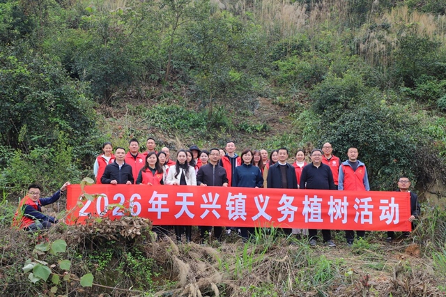 植此青绿 共“树”未来｜泸县天兴镇组织开展义务植树活动