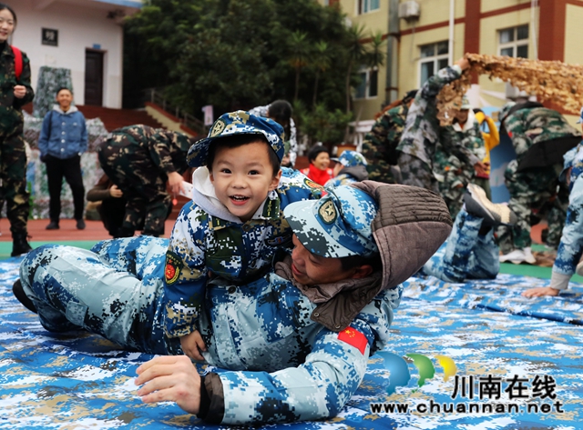 龙马潭这个幼儿园的“军事亲子运动会”，真嗨！(图7)