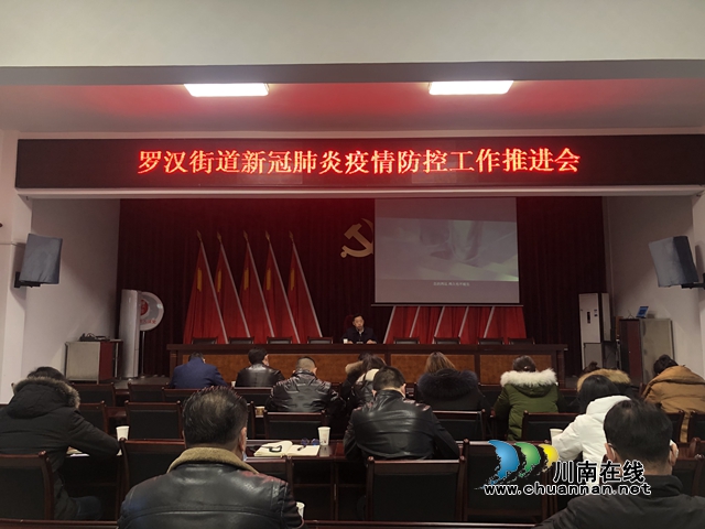 龙马潭区罗汉街道组织召开疫情防控工作会(图1)