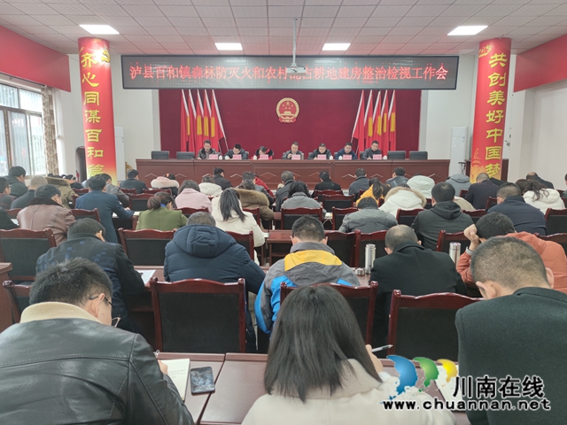 泸县百和镇召开森林防灭火和农村乱占耕地建房整治检视工作会