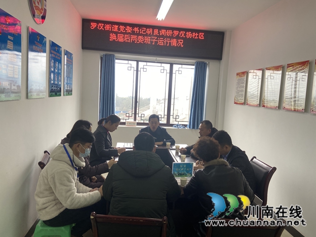 胡良调研龙马潭区罗汉场社区换届后“两委”班子运行情况