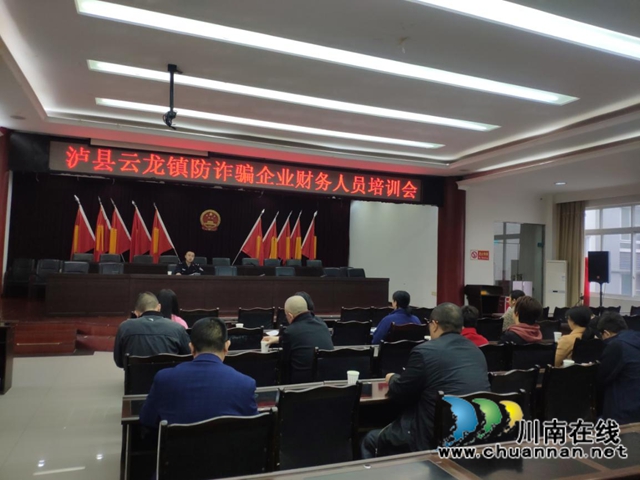 泸县云龙镇召开防诈骗企业财务人员培训会