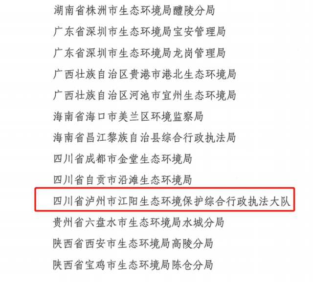 2020年生态环境保护执法大练兵，泸州这个集体和个人上榜！