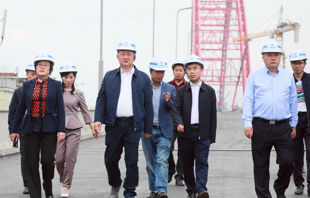 合江长江公路大桥完工在即，县领导现场调研提要求：全力确保大桥如期完工