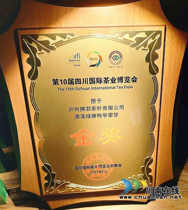 小荷才露尖尖角！纳溪“拂羽翠芽”斩获第十届四川国际茶业博览会金奖