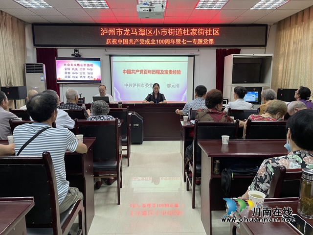 龙马潭区小市街道杜家街社区开展迎“七一”专题党课