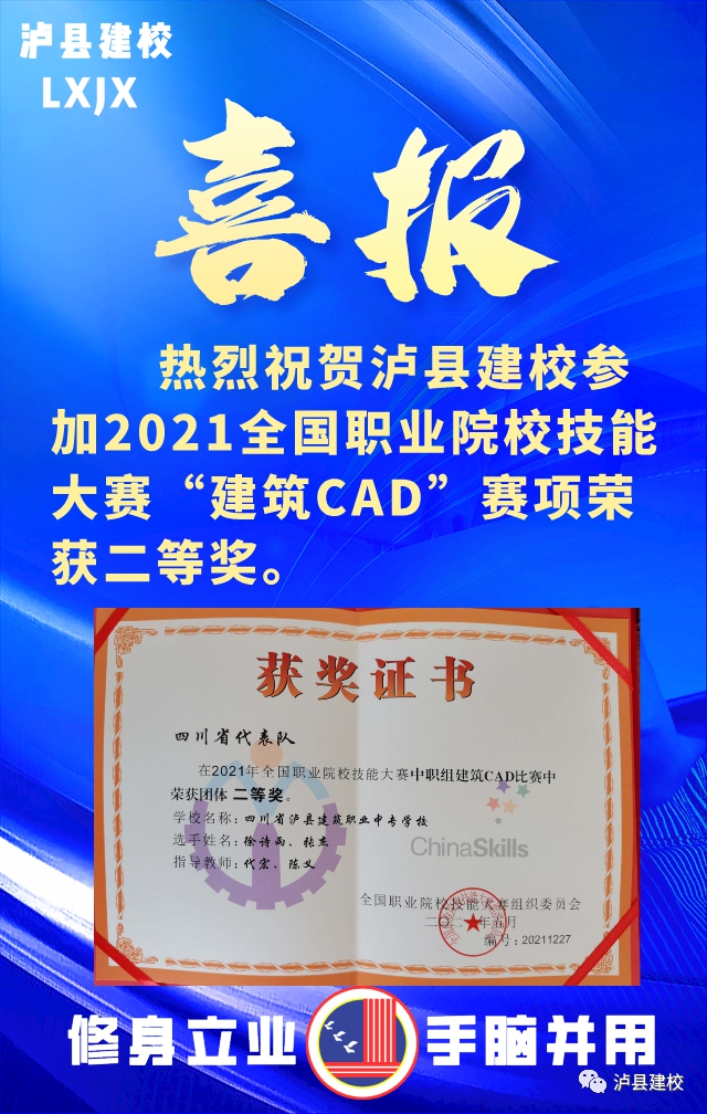 泸县建校4名学子斩获两项国赛奖项！
