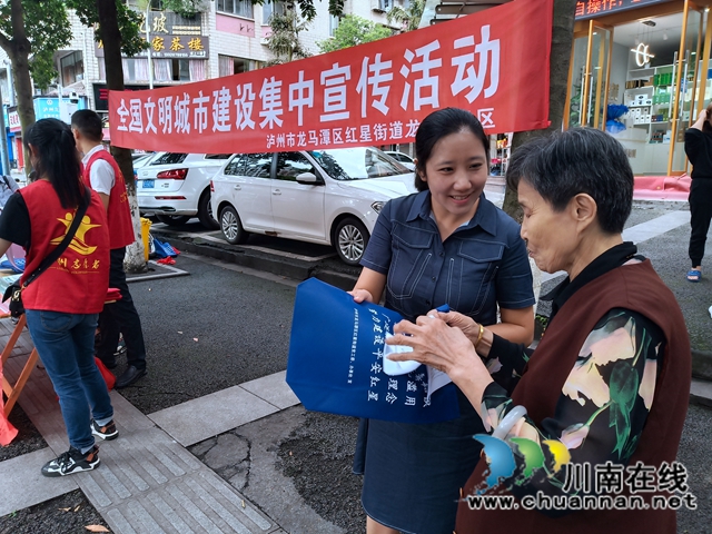龙马潭区红星街道龙桥子社区开展全国文明城市建设集中宣传活动(图1)