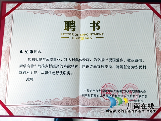 乡村振兴战略好，泸州民建“特聘村主任”来助力