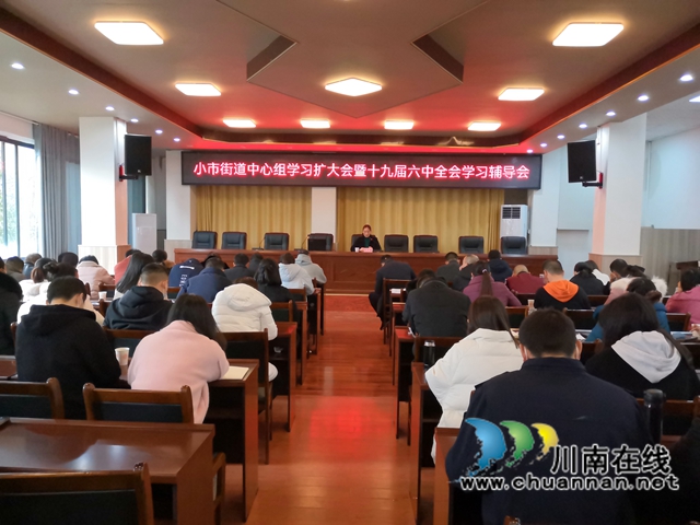 龙马潭区小市街道组织学习党的十九届六中全会精神